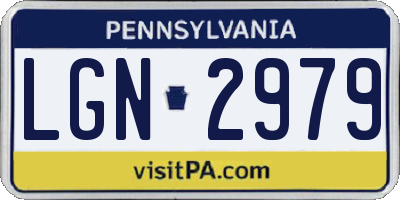 PA license plate LGN2979
