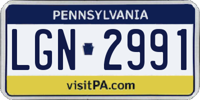 PA license plate LGN2991
