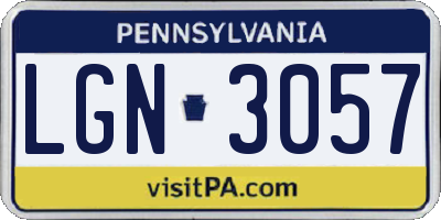 PA license plate LGN3057