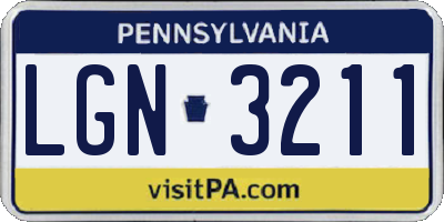 PA license plate LGN3211