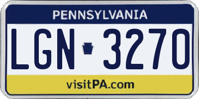 PA license plate LGN3270