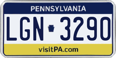 PA license plate LGN3290