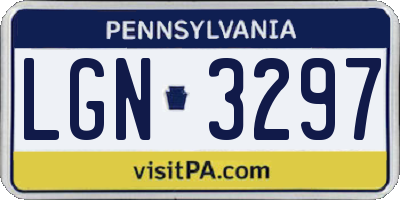 PA license plate LGN3297