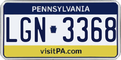 PA license plate LGN3368