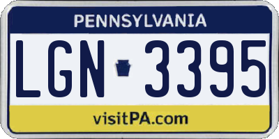 PA license plate LGN3395