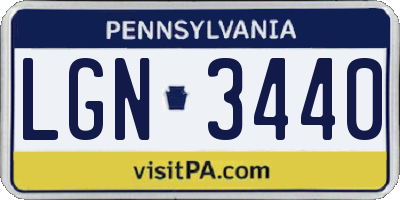 PA license plate LGN3440