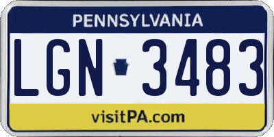 PA license plate LGN3483