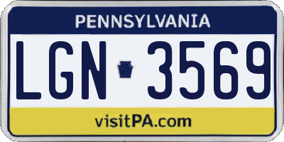 PA license plate LGN3569