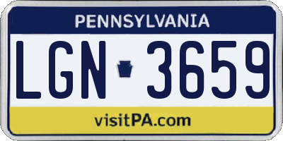 PA license plate LGN3659