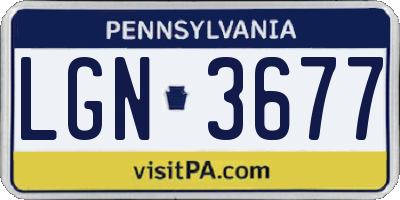 PA license plate LGN3677