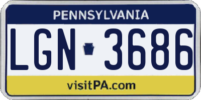 PA license plate LGN3686