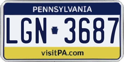 PA license plate LGN3687
