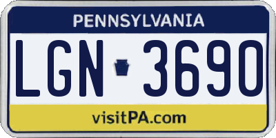 PA license plate LGN3690