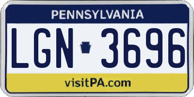 PA license plate LGN3696