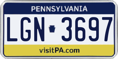 PA license plate LGN3697