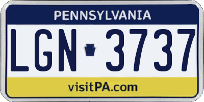 PA license plate LGN3737