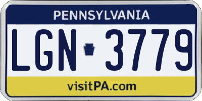 PA license plate LGN3779