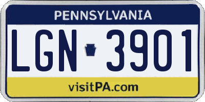 PA license plate LGN3901
