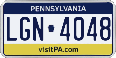 PA license plate LGN4048