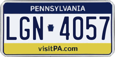 PA license plate LGN4057