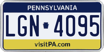 PA license plate LGN4095