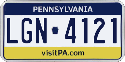 PA license plate LGN4121