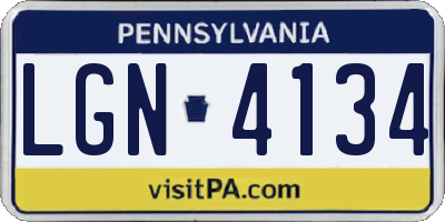 PA license plate LGN4134
