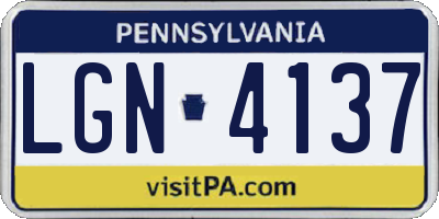 PA license plate LGN4137