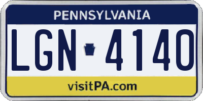PA license plate LGN4140