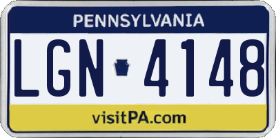 PA license plate LGN4148