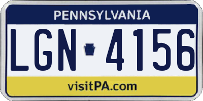 PA license plate LGN4156