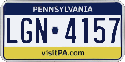 PA license plate LGN4157