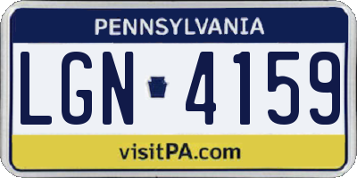 PA license plate LGN4159