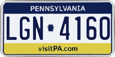 PA license plate LGN4160