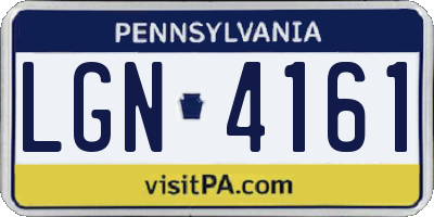 PA license plate LGN4161
