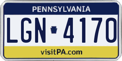 PA license plate LGN4170