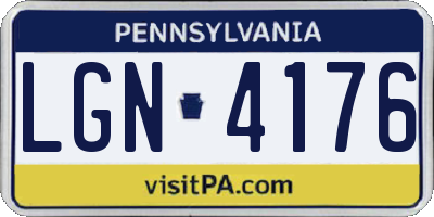 PA license plate LGN4176