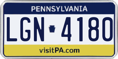 PA license plate LGN4180