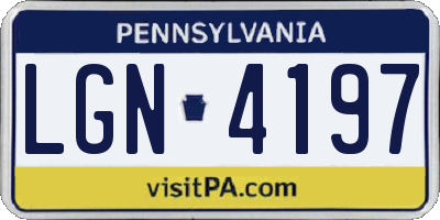 PA license plate LGN4197