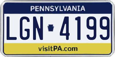 PA license plate LGN4199