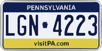 PA license plate LGN4223