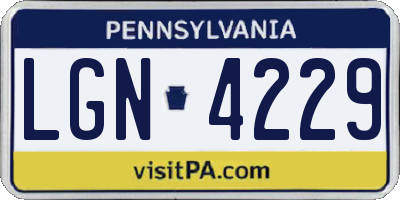 PA license plate LGN4229