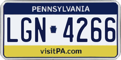 PA license plate LGN4266