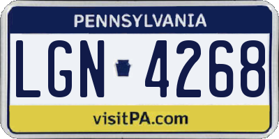 PA license plate LGN4268