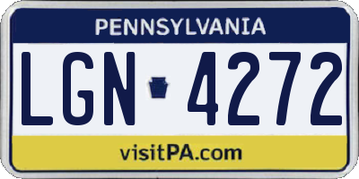 PA license plate LGN4272