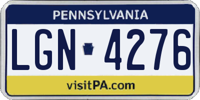 PA license plate LGN4276