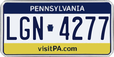 PA license plate LGN4277