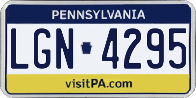 PA license plate LGN4295
