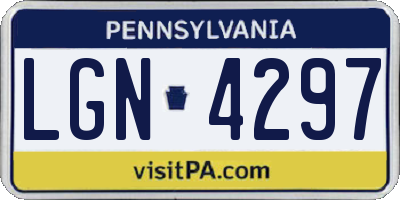 PA license plate LGN4297