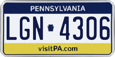 PA license plate LGN4306